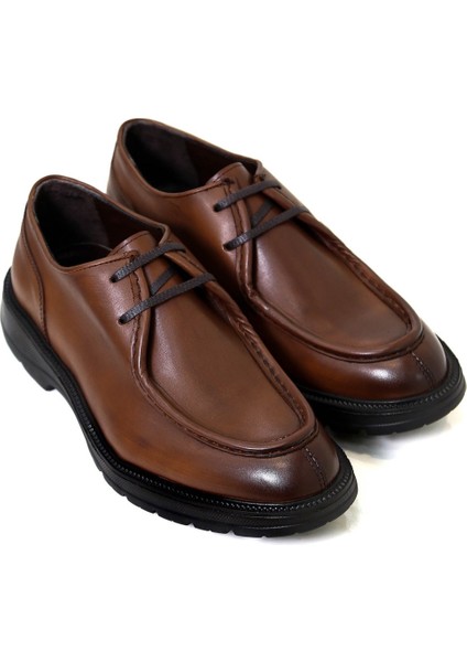 Deri Oxford Kalın Tabanlı Taba Ayakkabı
