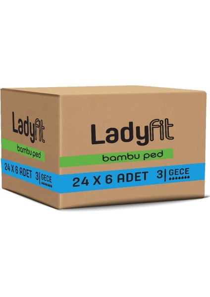 Ladyfit Bambu Gece 144&APOS;LÜ Vegan Ped (24 x 6 Adet)