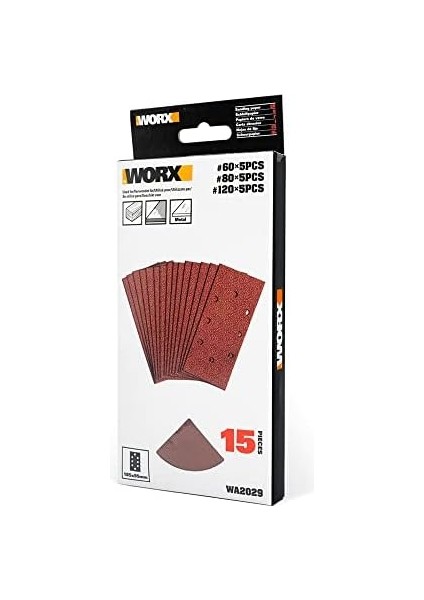 WA2029 185X95MM 60, 80, 120 Kum, 15 Adet Zımpara Kâğıdı Seti fiyatları