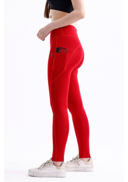 Spor Tayt Çift Cepli Yüksek Bel Esnek ve Toparlayıcı Kadın Tayt