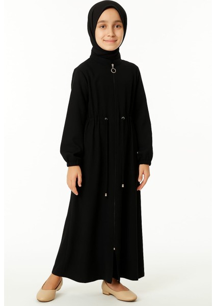 Medine Ipeği Beli Lastikli Bağcıklı Çocuk Ferace