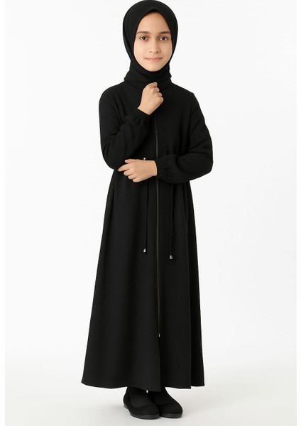 Medine Ipeği Beli Lastikli Bağcıklı Çocuk Ferace