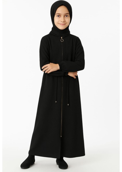 Medine Ipeği Beli Lastikli Bağcıklı Çocuk Ferace