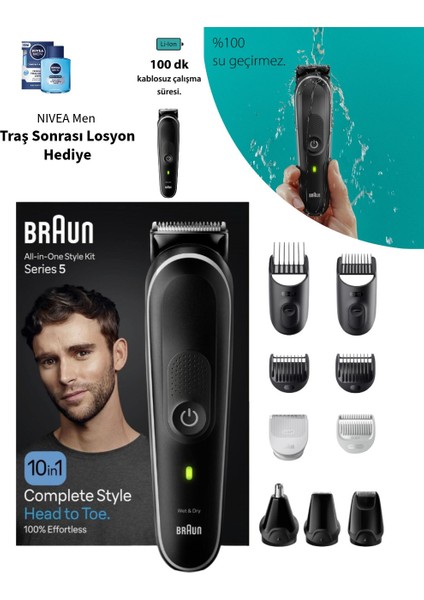 Hepsi Bir Arada Şekillendirme Seti, 10’u 1 Arada Erkek Bakım Kiti+Taşıma Çantası (Onerous )