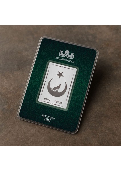 Özgürlüğün ve Gücün Simgesi Olan Türkiye ve Kurt Temalı Hediyelik 10 Gram 999 Ayar Gümüş KÜLÇESI-769