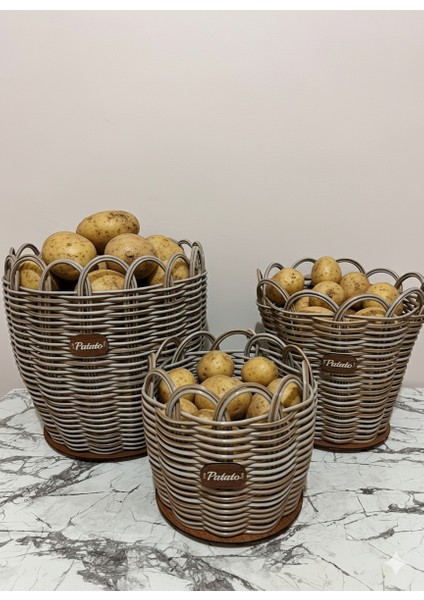 Raddancore Premium Üçlü Patateslik/patates Sepeti Seti