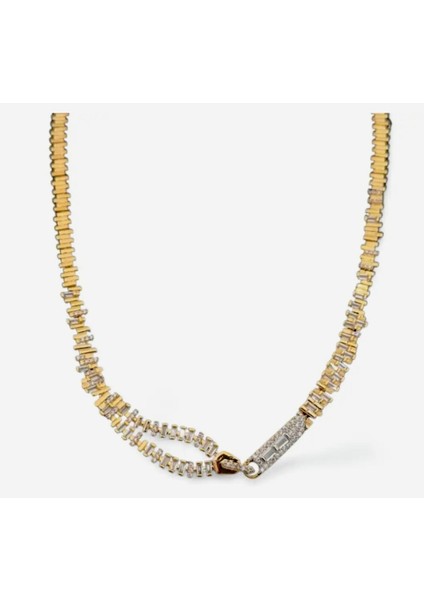 Altın Renk Taş Detaylı Özel Seri Çelik Kolyе – Suya Dayanıklı, Kararmaz fiyatları