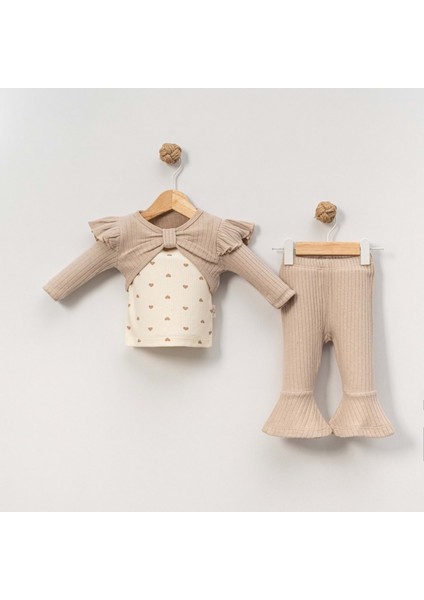 Çakar Bebe 6-18 Aylık Boleralı Kız 2 Li Takım -8034155 - Bej