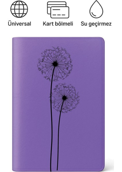 Pasaport Kılıfı Pasaportluk Desenli Pasaport Kabı Su Geçirmez Platycarpum
