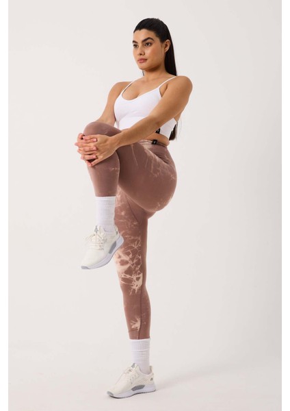 Spor Tayt Batik Desenli Dikişsiz Esnek ve Toparlayıcı Push Up Kadın Tayt fiyatları