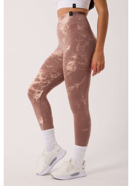 Spor Tayt Batik Desenli Dikişsiz Esnek ve Toparlayıcı Push Up Kadın Tayt fırsatları