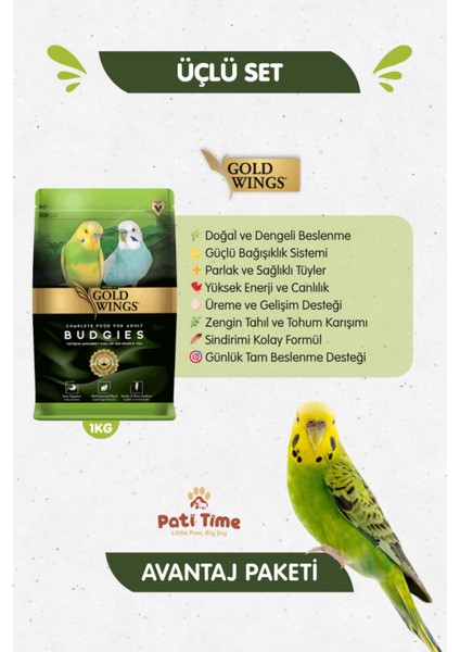 3lü Set - Premium Genç Muhabbet Kuşu Yemi 1 kg + 10LU Ballı Meyv. Kraker + Multivitamin 20 ml fiyatları