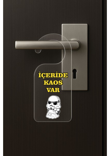 Baskılı Otel Oda Ev Daire Yatak Çocuk Odası Için Desenli Kapı Kolu Askısı Kaos