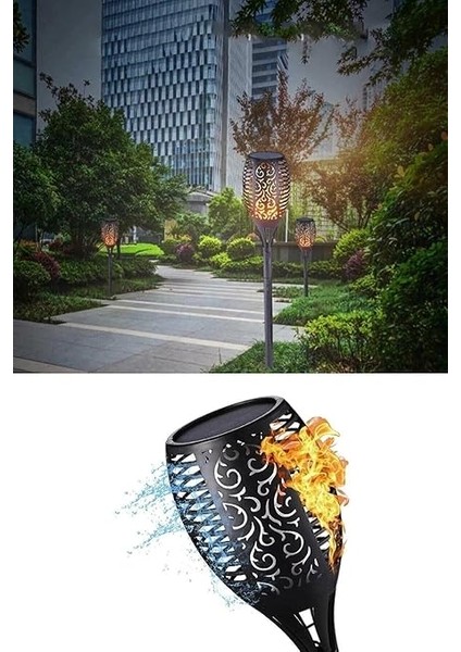 Meşale Temalı Solar Enerjili Bahçe Işıklandırmak Için Lamba Dış Mekan Işık Uygun Güneş Enerjili Aydınlatma Piknik Kamp Tatil Için Bahçe, Veranda, Havuz Kenarı Aydınlatması XF-6018 (56CM) fırsatları