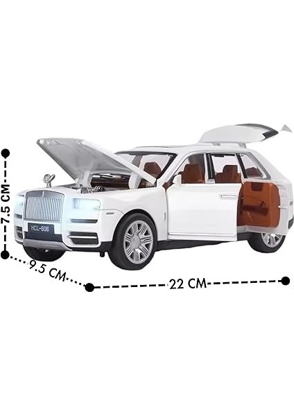 Metal Buhar Atan LED Işıklı Ses Efektli 1:22 Ölçek Rolls Royce Model Jip Araba Diecast Koleksiyonluk Hediyelik Çık Bırak (Beyaz) fırsatları