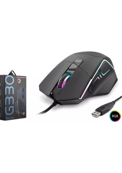 G330 Shooter 8 Buttons Rgb 6400 Dpı USB Oyuncu Mouse (1,50CM Kablo Uzunluğu)