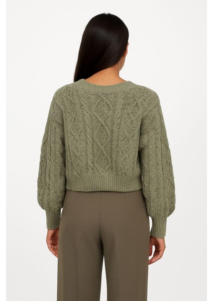 Kadın Örme Düğme Detaylı Kısa Triko Hırka fiyatları