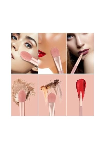 Gaman 8&apos;li Kiremit Renkli Fırça Pembe Kılıflı Makyaj Fırça Seti fiyatları