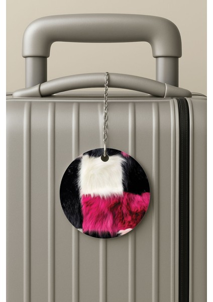 Pleksi Zincirli Bavul Etiketi Seyahat Tatil Için Tasarım Valiz Etiketi Kürk