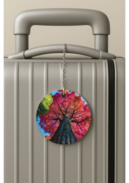 Pleksi Zincirli Bavul Etiketi Seyahat Tatil Için Tasarım Valiz Etiketi Bahar Geldi