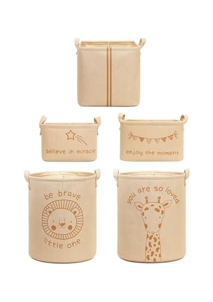 Textile 5'li Çocuk Odası Jüt Kumaş Sepet Set fiyatları