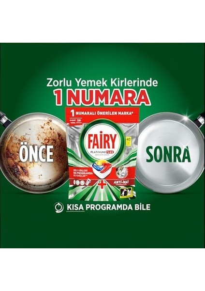 Fairy Platinum Plus Bulaşık Makinesi Deterjanı Kapsülü/tableti 40 Yıkama Limon Kokulu fiyatları
