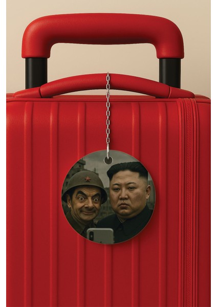 Desenli Baskılı Pleksi Zincir Aparatlı Bavul Etiketi Valiz Etiketi Bean And Friend