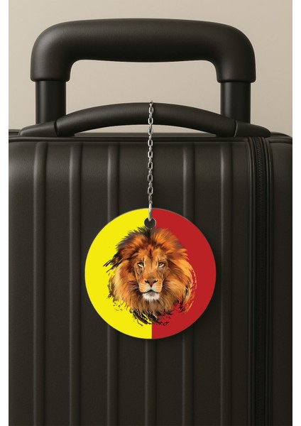 Holigan Aslan Desenli Uv Baskılı Pleksi Bavul Etiketi Seyahat Tatil Valiz Etiketi