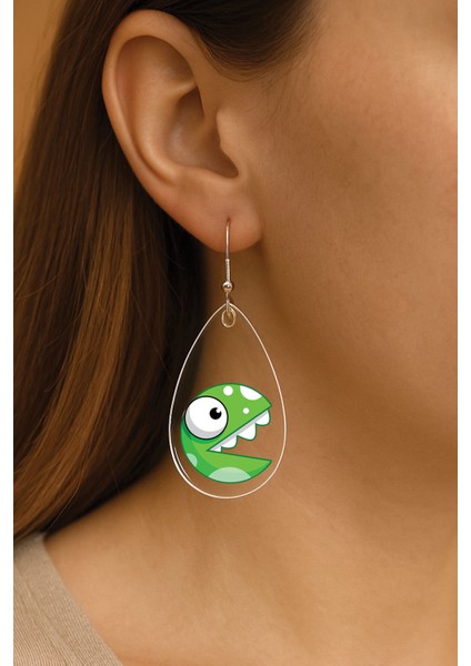 Kadın Küpe Uv-Tasarım Süslü Kancalı Damla Küpe Yumyum