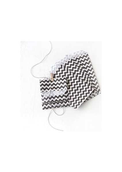 Zikzak Desenli Kese Kağıdı, Siyah-Beyaz 11X20 cm - 100 Adet fiyatları