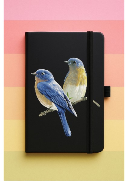 Kuşlar Baskılı Tarihsiz Yuvarlak Köşeli Desenli Uv Termo Defter