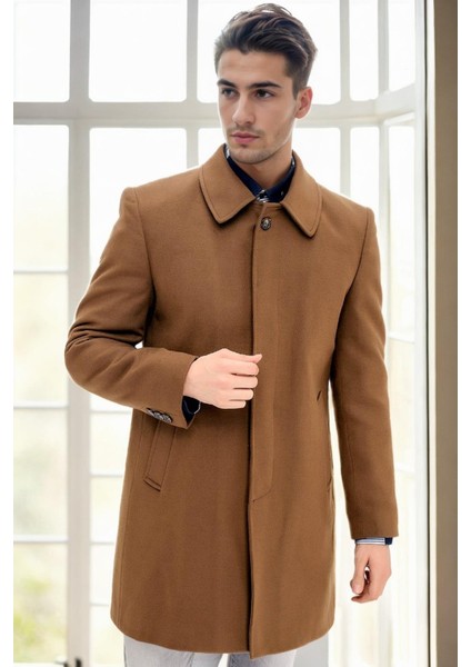 PLT9365 Dewberry Erkek Palto-Camel