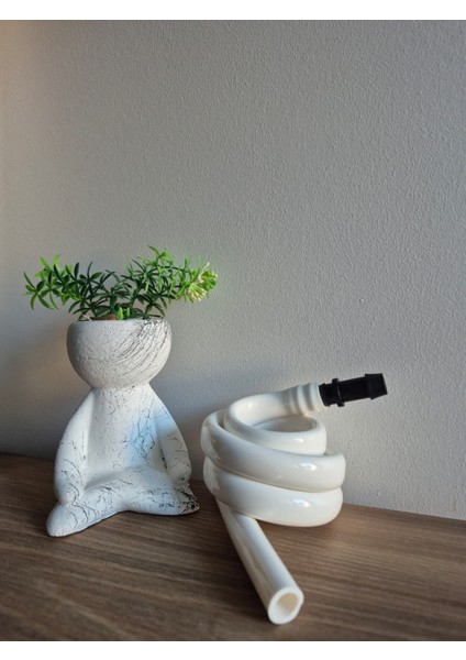 Wc Matik Kıvrımlı Yere Değmeyen Hortum , Beyaz | Esnek Spiral Hortum