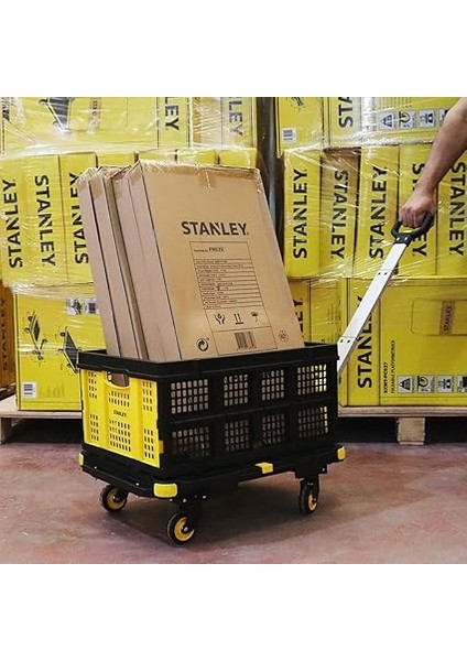 PC532B 137KG 62X45CM Dört Tekerli Çekme Kollu Yük ve Paket Taşıma Arabası + FT505 25KG Katlanır Çok Amaçlı Taşıma Sepeti fırsatları