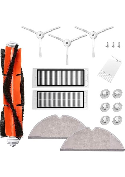 Xiaomi Vakum Robotu Için Aksesuarlar, Xiaomi Roborock S50 S51 S55 S5 Max S6 S60 S65 Yedek Parçaları, Xıaomı Mı Robot, Hepa Filtre, Ana Fırça, Mendil, Yan Fırça - 18 Adet