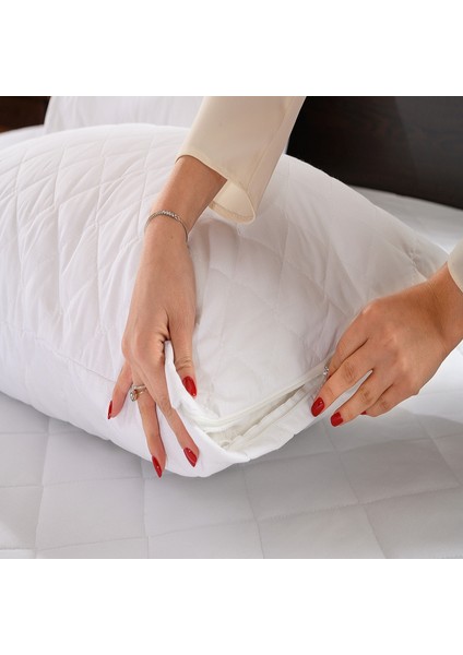 Pamukkale Kapitone %100 Pamuk Yastık Koruyucu Alez 2'li 50 x 70 cm fırsatları