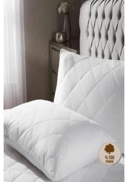 Pamukkale Kapitone %100 Pamuk Yastık Koruyucu Alez 2'li 50 x 70 cm