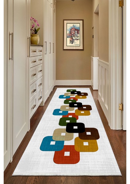 Pamuk Dokuma Taban Kaymaz Yıkanabilir Modern Yolluk Salon Yolluğu Mutfak Yolluğu Koridor Yolluğu Antre Halıları