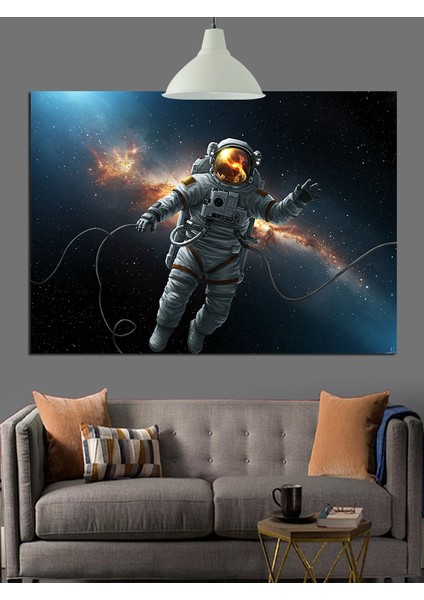 Uzayda Astronot Dekoratif Kanvas - Mdf Ahşap Tablo fiyatları