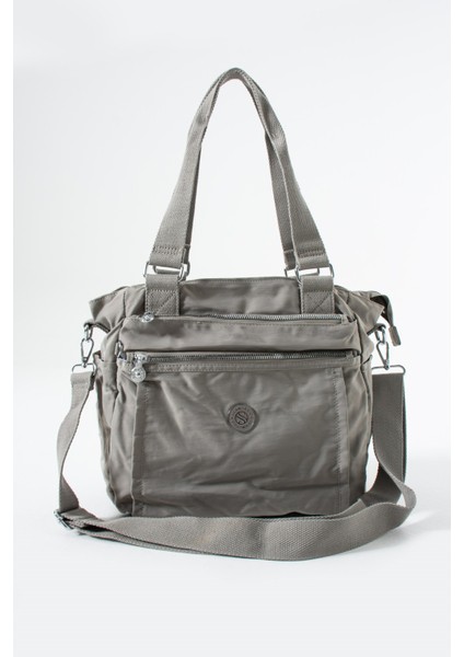 Sanmorris Kadın 4 Bölmeli Suya Dayanıklı Saten Kumaş Çapraz ve Omuz Askılı Çanta