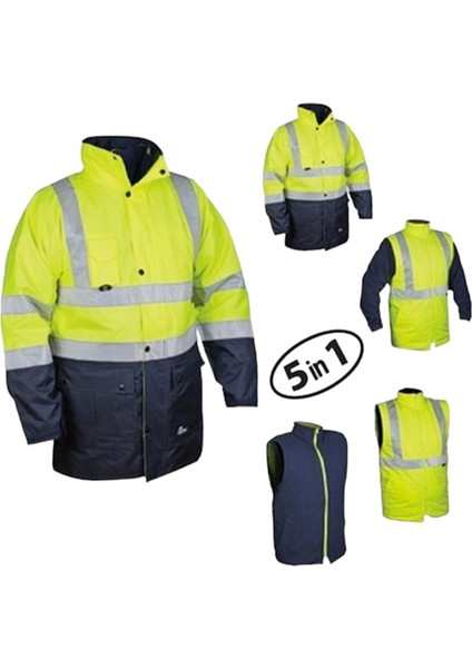 Nt-44 Oxford 5 In 1 Reflektörlü Parka (Sarı/lacivert)