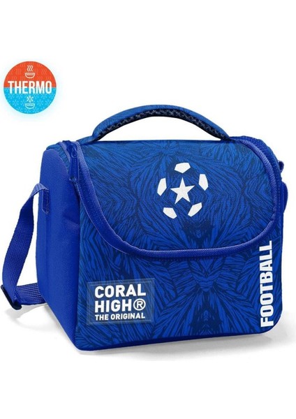Lacivert Saks Futbol Desenli Thermo Beslenme Çantası 22797