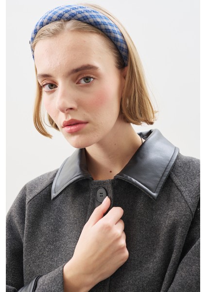 Deri Detaylı Kaşe Kaban Antrasit fırsatları