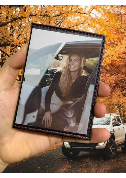 Kişiye Özel Resimli Fotoğraflı Deri Oto Ruhsat Kılıfı Kabı 1.sınıf Malzeme