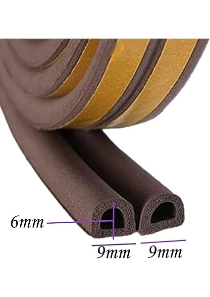 2 Metre (1x2=2 Metre) Yapışkanlı Kahverengi Kapı Pencere Bandı Fitili Soğuk Izolasyon Kauçuk Bantları modelleri