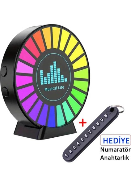 Rgb Sese Duyarlı Ritim Animasyonlu Müzik Ekolayzer 22 Ledli Şarjlı Kokulu LED Disk