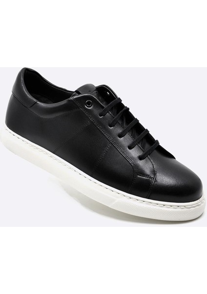 Hakiki Deri Spor Sneaker Erkek Ayakkabı Siyah 9809