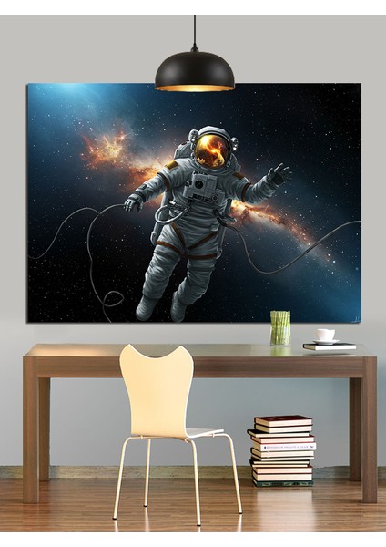 Uzayda Astronot Dekoratif Kanvas - Mdf Ahşap Tablo modelleri