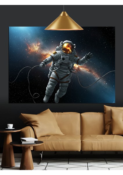 Uzayda Astronot Dekoratif Kanvas - Mdf Ahşap Tablo indirimleri
