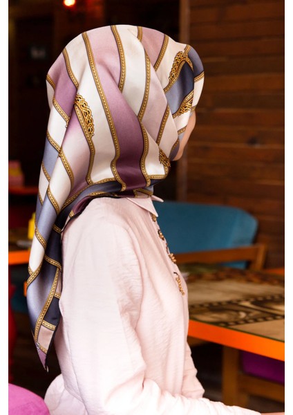 Twill Ipek Eşarp Pudra - Gri 10606